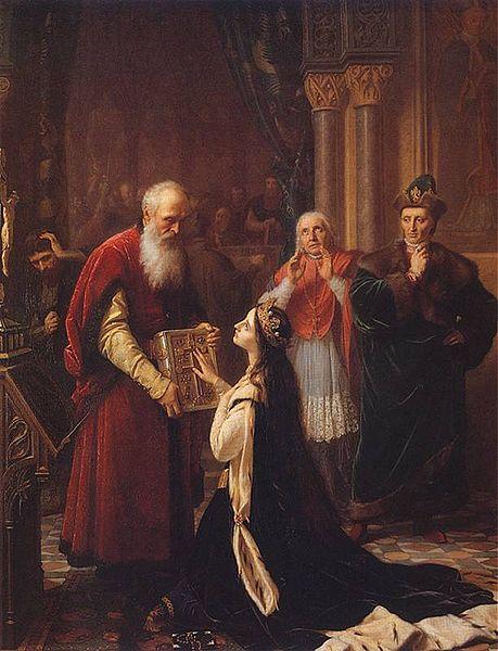Jozef Simmler Queen Jadwiga's Oath oil painting image
